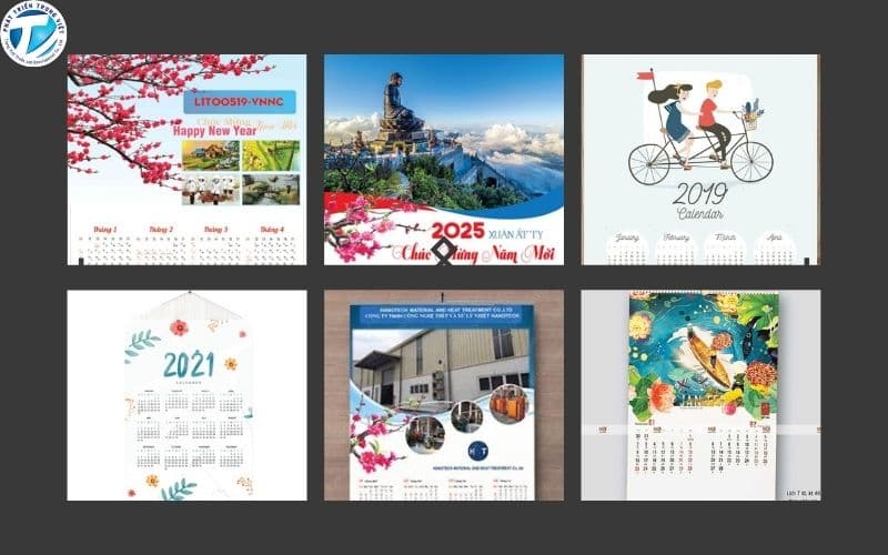 Mẫu lịch treo tường 1 tờ